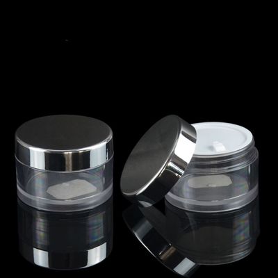 De aangepaste Schoonheidsmiddelen van 30ml 50ml PETG romen Lege Kruik met Gegalvaniseerd Deksel af