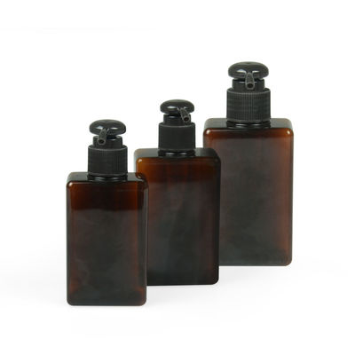 de Roomkruik 24/410 van 100ml 200ml 250ml Petg Vierkante Amber Shampoo Bottle