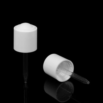 20/410 uitdelende Plastic Kroonkurk-Witte het Druppelbuisjekappen van het Nitrildruppelbuisje voor Etherische olie