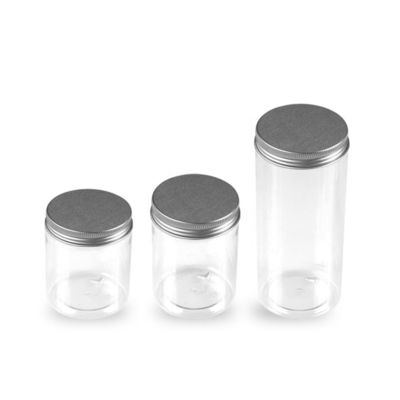 250g van het de Kruikenkoekje van het schroefdeksel de Plastic HUISDIER Plastic Kruiken van de het Voedselopslag Plastic met Metaal GLB