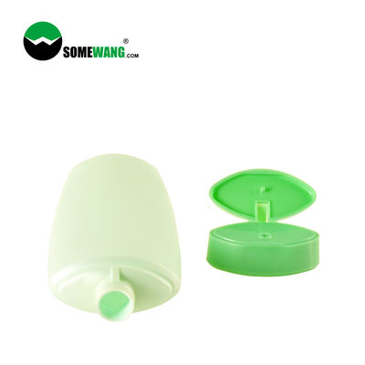 PE van het shampoogebruik paste de Plastic Fles 200ml Vlakke Samendrukkingsfles met Flip Top Lid aan