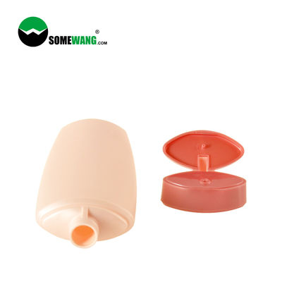 PE van het shampoogebruik paste de Plastic Fles 200ml Vlakke Samendrukkingsfles met Flip Top Lid aan