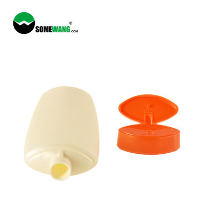 PE van het shampoogebruik paste de Plastic Fles 200ml Vlakke Samendrukkingsfles met Flip Top Lid aan